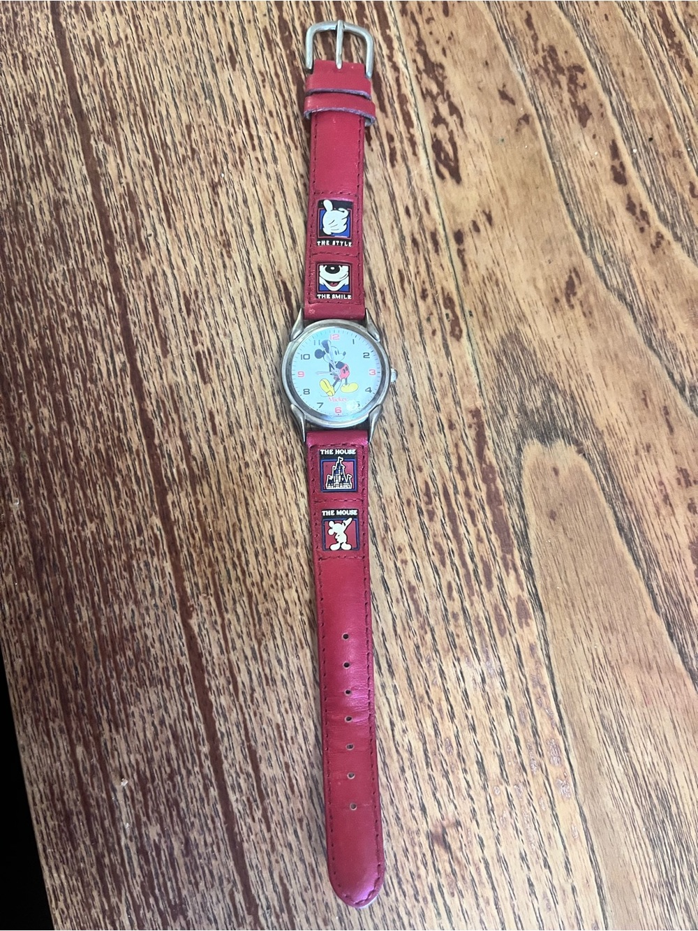 Vintage Disney Mickey Mouse Red Watch